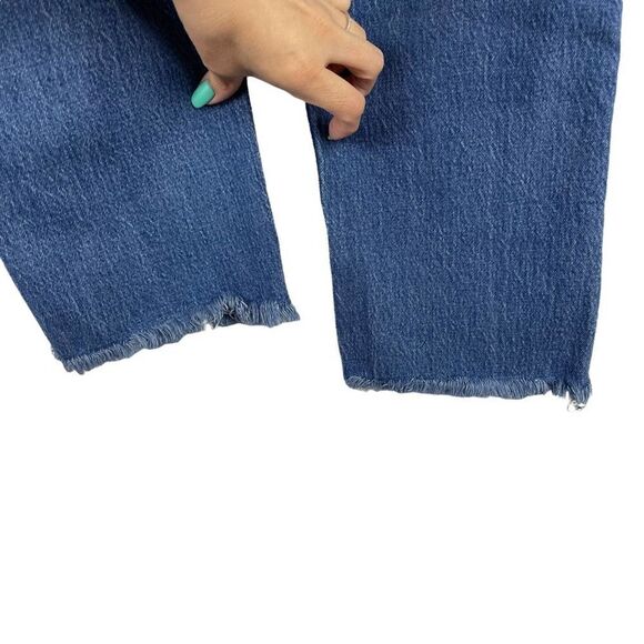 Levi's Wedgie Straight Premium Denim Button Fly Jeans Raw Hem Womens Size 31 - Picture 7 of 15